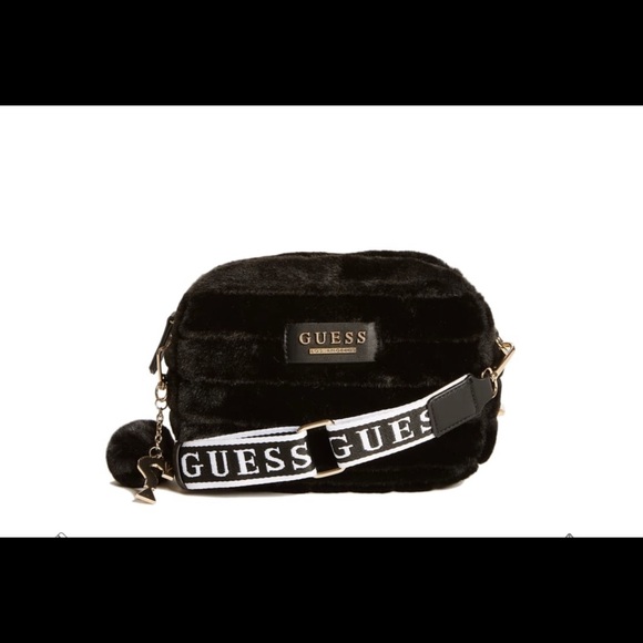 Guess | Bags | Guess Black Faux Fur Crossbody Purse | Poshmark